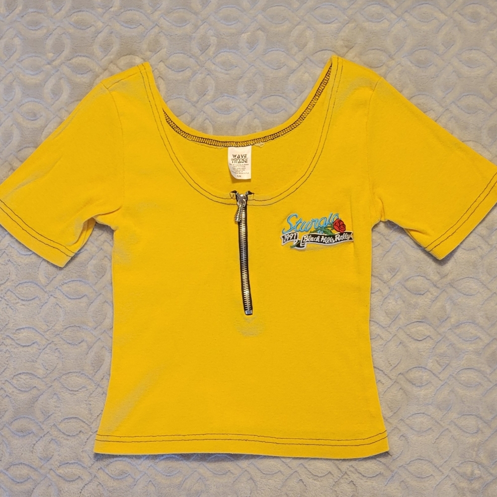 Sunny Yellow Kids Top with Zipper